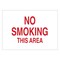 Brady No Smoking Sign, 3 1/2 in H, 5 in W, Polyester, Rectangle, English, 87797 87797 - alternate 1